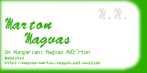 marton magvas business card